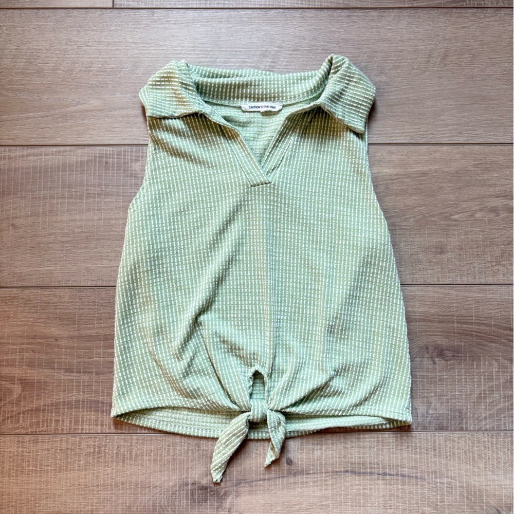 Urban outfitters caution to the wind Green Textured Women's Top